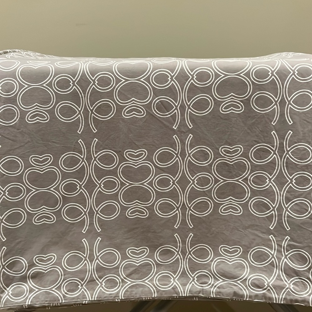 The Land of Nod Gray and White Patterned duvet coverlet